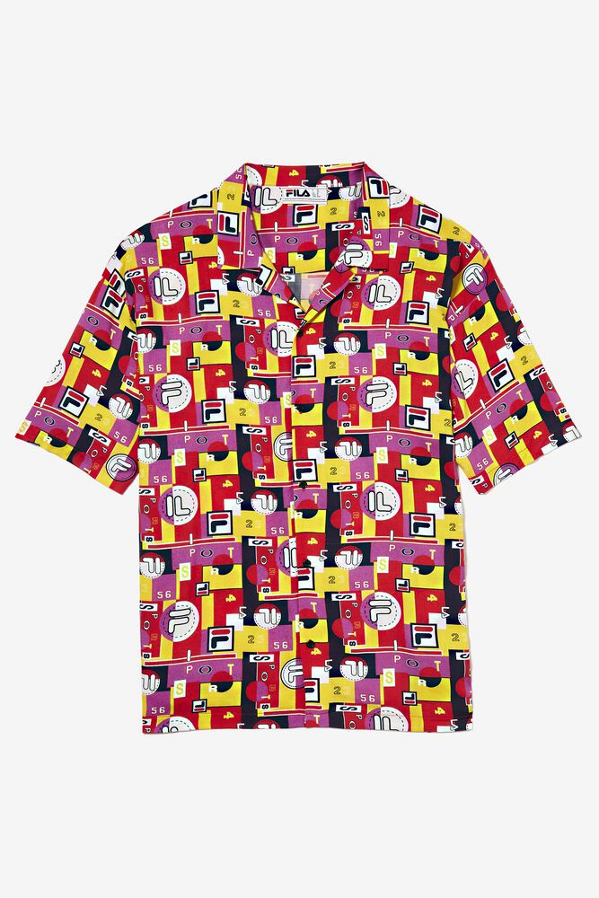 Fila T-Shirt Hollis Hawaiian Festival Mens Pink - India VWS-983540